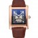 Cartier Tank Black Dial Rose Gold Case Brown Leather Strap  622765