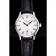 Patek Philippe Calatrava White Dial Roman Numerals Stainless Steel Case Black Leather Strap