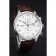 IWC Portugieser Chronograph White Dial Steel Hands And Numerals Steel Case With Diamonds Brown Leather Strap
