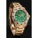 Swiss Rolex GMT Master II Green Dial Stone Set Bezel Gold Case And Bracelet  1453748