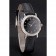 Patek Philippe Calatrava Black Dial Diamond Hour Marks Double Ribbed Bezel Stainless Steel Case Black Leather Strap