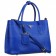 Prada Double Tote Pebbled Leather Blue  18927294