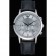 Emporio Armani Classic Chronograph Silver Dial Black Leather Bracelet  622339