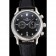 Patek Philippe Chronograph Black Dial With Diamonds Stainless Steel Case Black Leather Strap