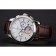 Patek Philippe Chronograph White Dial Blue Hands Stainless Steel Case Brown Leather Strap