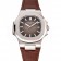 Patek Philippe Nautilus Brown Dial Brushed Stainless Steel Case Brown Leather Strap