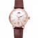 IWC Portofino Moon Phase Silver Dial Rose Gold Case Diamonds Bezel Brown Leather Strap