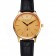 Patek Philippe Calatrava Gold Dial Gold Case Black Leather Strap