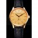 Patek Philippe Calatrava Gold Dial Gold Case Black Leather Strap