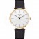 Swiss Longines Grande Classique White Dial Gold Case Black Leather Strap