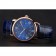 Cartier Ronde Solo Blue Dial Diamond Hour Marks Rose Gold Case Blue Leather Strap