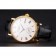 Swiss Patek Philippe Calatrava White Dial Gold Case Fluted Bezel Black Leather Strap