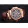 Patek Philippe Nautilus Gray Dial Rose Gold Case Brown Leather Strap