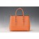 Prada Saffiano Double Tote Orange