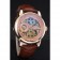 Patek Philippe Dual Time Moonphase Tourbillon Gold Skeletonised Dial Rose Gold Case Brown Leather Strap