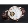 Patek Philippe Complications Moonphase Tourbillon White Dial Rose Gold Case Brown Leather Strap