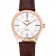 Swiss Rolex Cellini Time Gold Case White Dial Brown Leather Bracelet   622655
