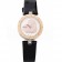 Bvlgari B.ZERO1 25mm White Dial Stainless Steel Case Gold Bezel Black Leather Bracelet