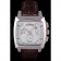 Tag Heuer Monaco Brushed Stainless Steel Case White Dial Brown Leather Strap 98173