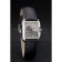 Cartier Tank Anglaise White Tiger Dial Stainless Steel Case Black Leather Bracelet