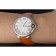 Cartier Ballon Bleu Silver Bezel with White Dial and Orange Leather Band  621550
