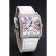 Franck Muller Master Square Color Dreams Diamonds Case White Leather Band  622356