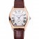Cartier Tortue Large Date White Dial Gold Case Brown Leather Strap