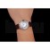 Swiss Cartier Ballon Bleu 46 MM Diamond Dial  Diamond Case Brown Leather Bracelet 1453895