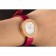 Hermes Classic MOP Dial Magenta Leather Bracelet 801388