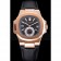 Patek Philippe Nautilus Black Dial Rose Gold Case Black Leather Strap