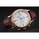 Patek Philippe Chronograph White Dial With Blue And Diamond Markings Rose Gold Case Brown Leather Strap