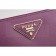 Prada Saffiano Leather Zip Around Small Purple Wallet