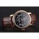 Swiss Cartier Rotonde Annual Calendar Black Dial Rose Gold Case Brown Leather Strap