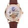 Patek Philippe Dual Time Moonphase Tourbillon White Skeletonised Dial Rose Gold Case Brown Leather Strap