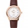 Omega De Ville Prestige White Dial Rose Gold Case Brown Leather Strap