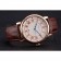 Cartier Rotonde Date White Dial Rose Gold Case Brown Leather Strap