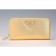 Prada Saffiano Leather Zip Around Small Gold Wallet