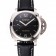 Swiss Panerai Luminor Marina Date Black Dial Stainless Steel Case Black Leather Strap