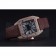 Swiss Cartier Santos Black Dial Diamonds Case Brown Leather Bracelet  622550