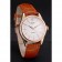 Swiss Rolex Cellini White Dial Rose Gold Case Brown Leather Strap
