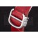 Cartier Ballon Bleu Silver Bezel with Red Dial and Red Leather Band   621556