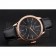 Swiss Rolex Cellini Time Rose Gold Case Black Dial Black Leather Bracelet   622656