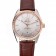 Omega Globemaster Silver Dial Rose Gold Bezel Stainless Steel Case Brown Leather Strap