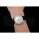 Omega Speedmaster White Dial Stainless Steel Case Diamond Bezel Black Leather Strap
