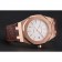 Swiss Audemars Piguet Royal Oak White Dial Gold Case Brown Leather Strap