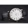 Patek Philippe Calatrava White Dial Roman Numerals Ribbed Bezel Stainless Steel Case Black Leather Strap