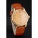 Swiss Rolex Cellini Gold Dial Roman Numerals Gold Case Light Brown Leather Strap