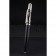 Cartier Silver Rimmed Silver Patterned Upper Body Black Ballpoint Pen  622757