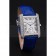 Cartier Tank MC Stainless Steel Diamond Case White Dial Blue Leather Strap  622172
