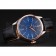 Rolex Cellini Blue Dial Gold Bezel Stainless Steel Case Black Leather Strap  622841